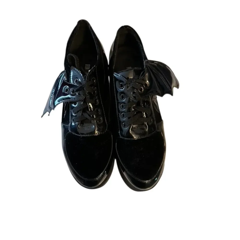 Iron Fist Creature of The Night Black Batwing Platform Shoes US 7 Goth Alt Punk